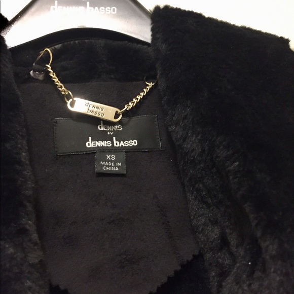 Dennis Basso Vest Black Faux Suede & Fur Sz XS - Picture 2 of 7
